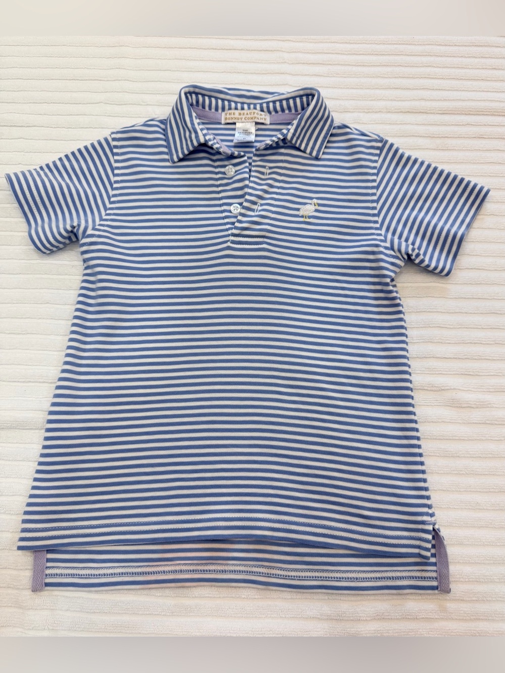 Beaufort Bonnet Prim and Proper Polo - Blue and White Stripe - 4T